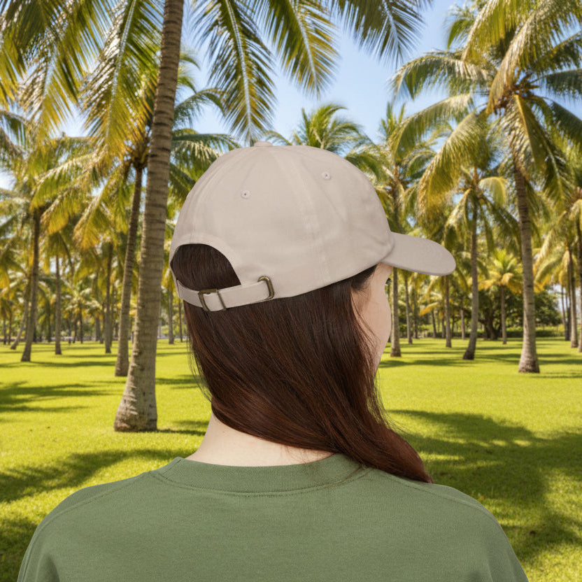 Key West Embroidered Classic Dad Cap — White/Blue/Pink/Stone Beige