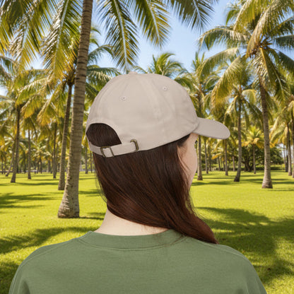 Key West Embroidered Classic Dad Cap — White/Blue/Pink/Stone Beige