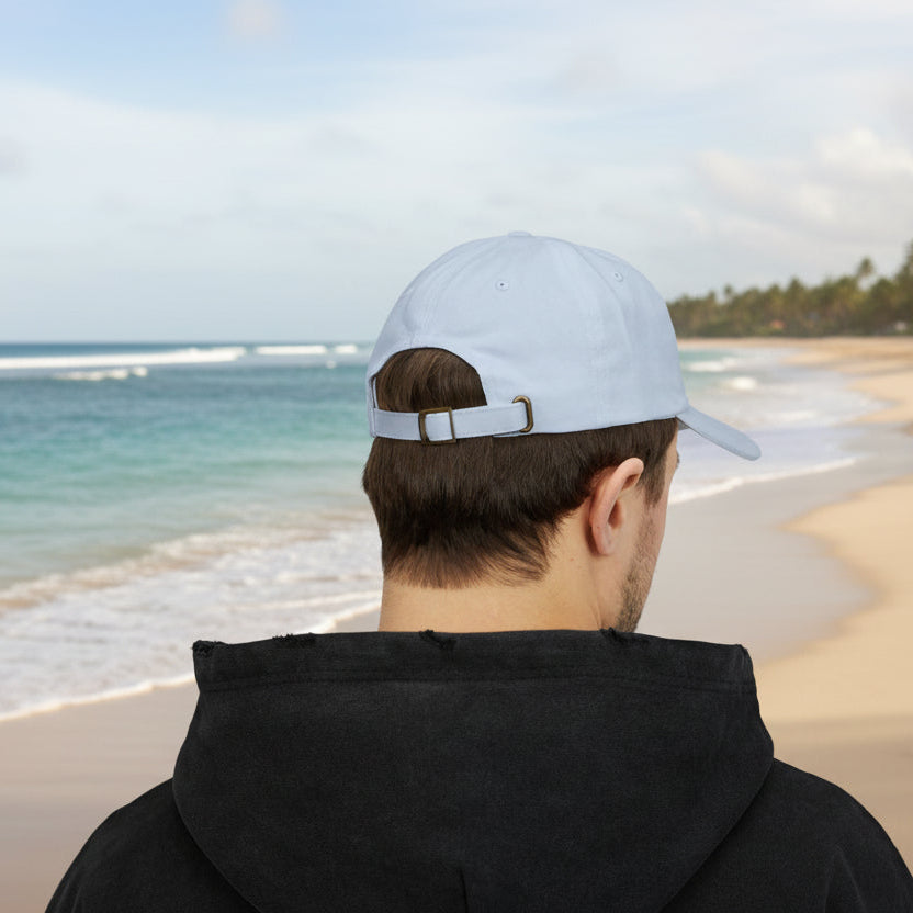Key West Embroidered Classic Dad Cap — White/Blue/Pink/Stone Beige