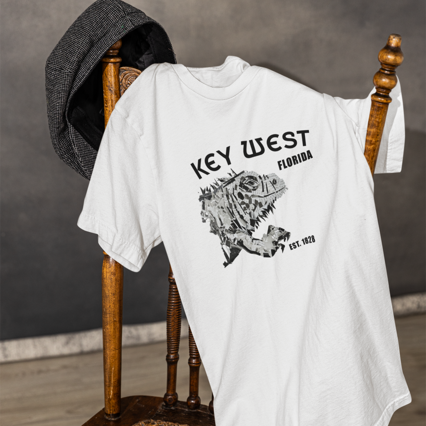 Key West Vintage Iguana T-Shirt — Hand-Drawn Classic Tee